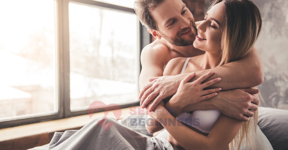 Beautiful couple is smiling and hugging